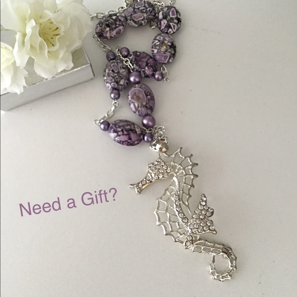 ldmtreasures Jewelry - Seahorse Necklace, Purple Seahorse Necklace OFAK